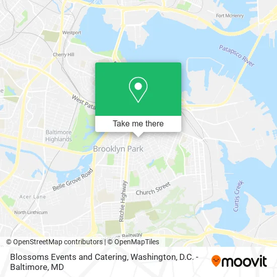Blossoms Events and Catering map