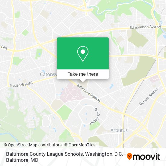 Baltimore County League Schools map