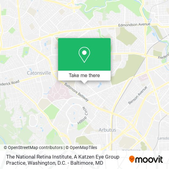 Mapa de The National Retina Institute, A Katzen Eye Group Practice