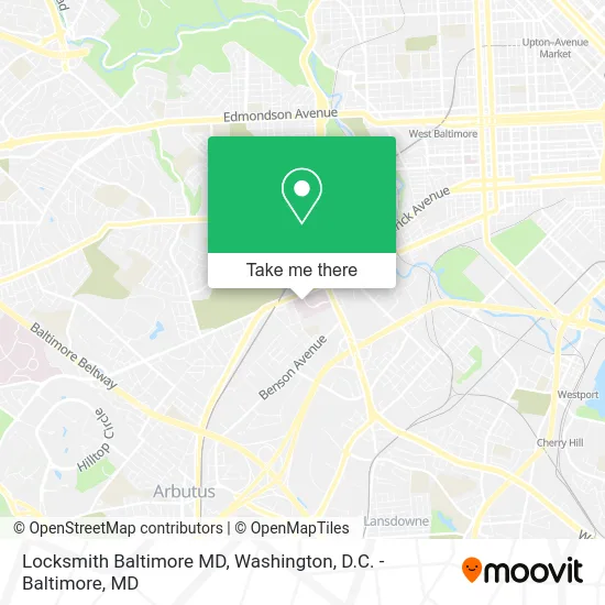 Locksmith Baltimore MD map