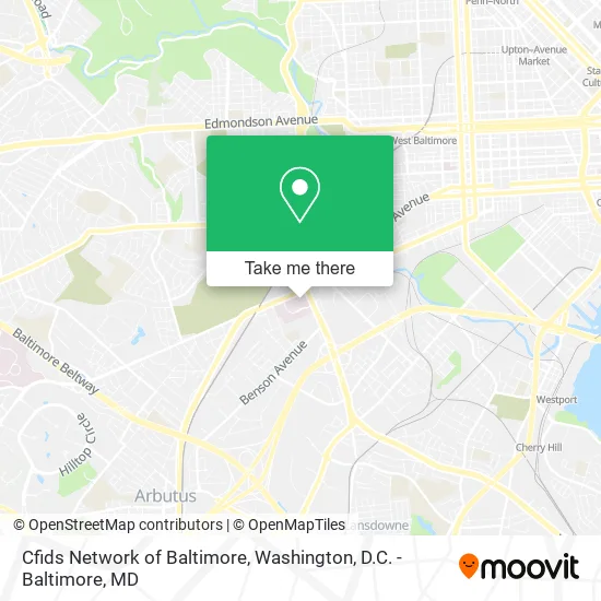 Cfids Network of Baltimore map