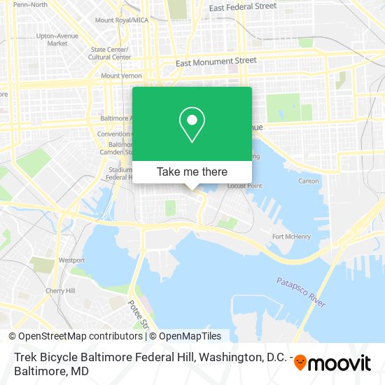 Trek Bicycle Baltimore Federal Hill map