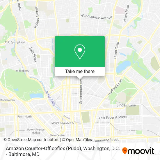 Amazon Counter-Officeflex (Pudo) map