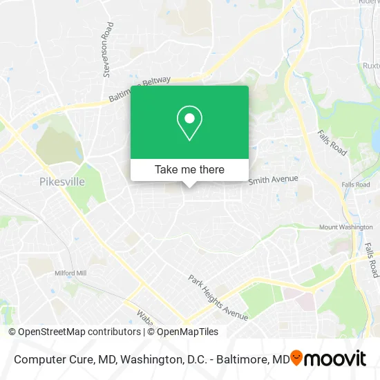 Computer Cure, MD map