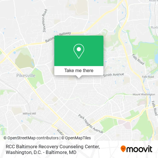 RCC Baltimore Recovery Counseling Center map
