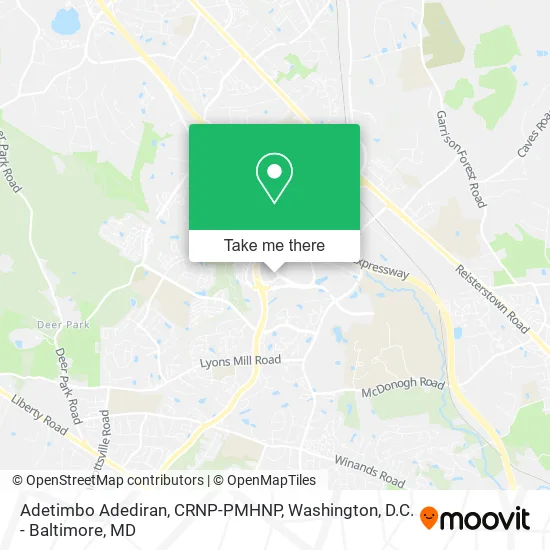 Mapa de Adetimbo Adediran, CRNP-PMHNP