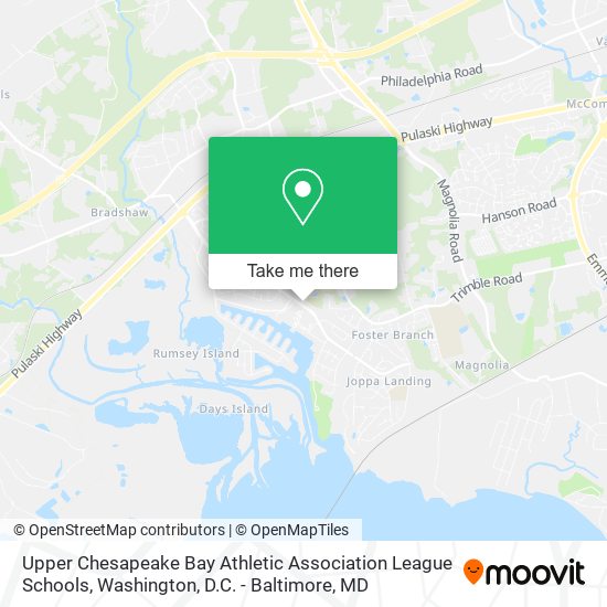 Upper Chesapeake Bay Athletic Association League Schools map