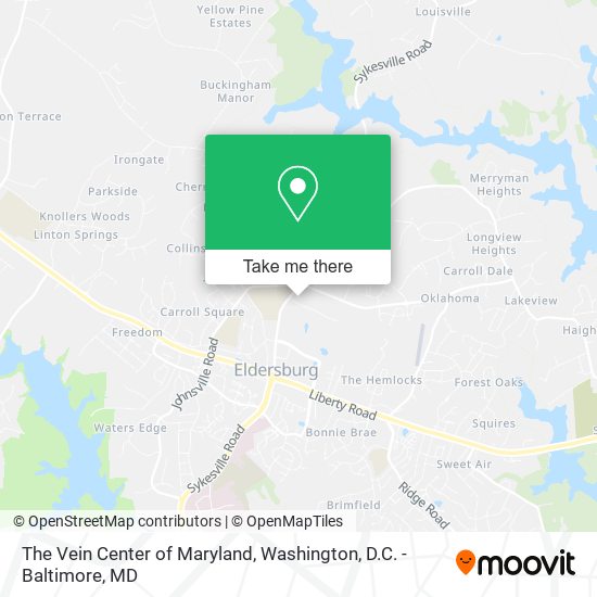 The Vein Center of Maryland map