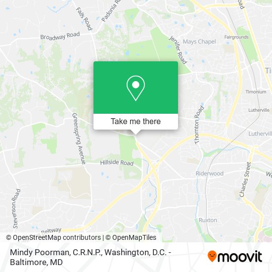 Mindy Poorman, C.R.N.P. map