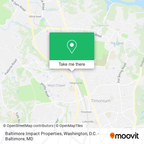 Baltimore Impact Properties map