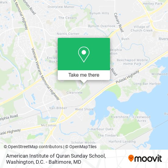 American Institute of Quran Sunday School map