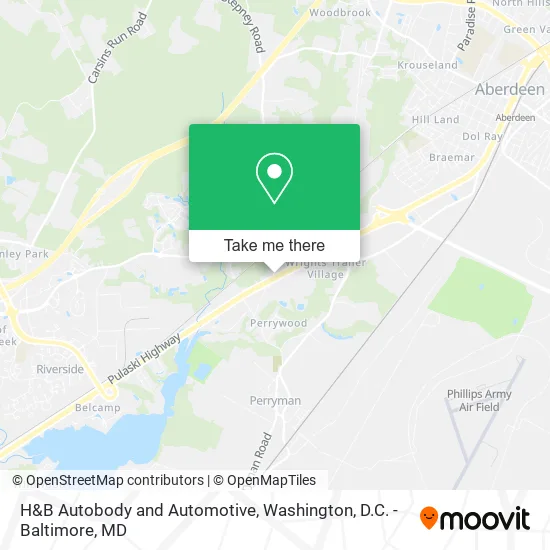 H&B Autobody and Automotive map