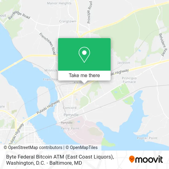 Byte Federal Bitcoin ATM (East Coast Liquors) map