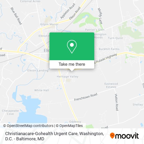 Christianacare-Gohealth Urgent Care map