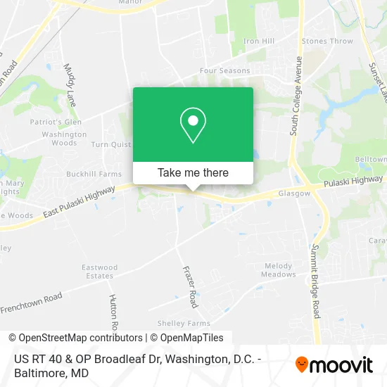 US RT 40 & OP Broadleaf Dr map