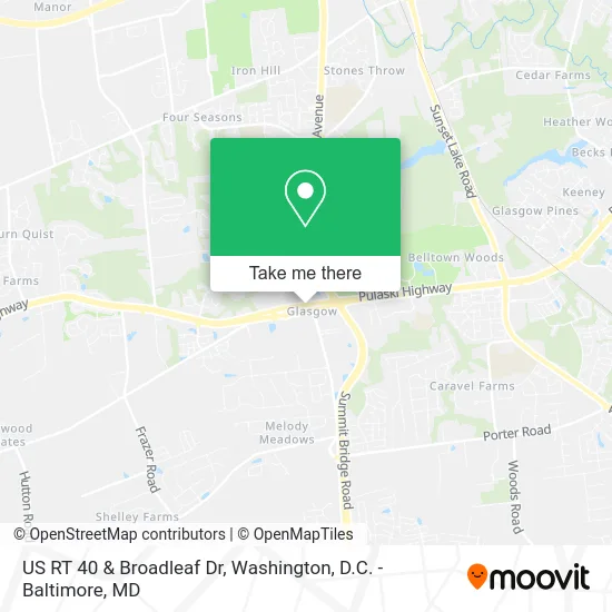 US RT 40 & Broadleaf Dr map