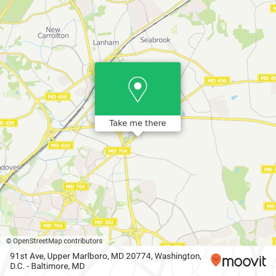 Mapa de 91st Ave, Upper Marlboro, MD 20774