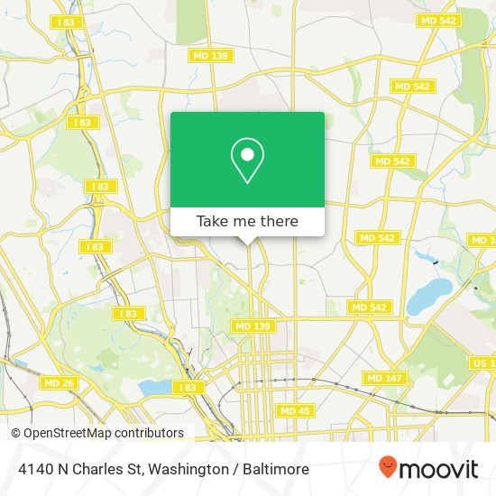 Mapa de 4140 N Charles St, Baltimore, MD 21218