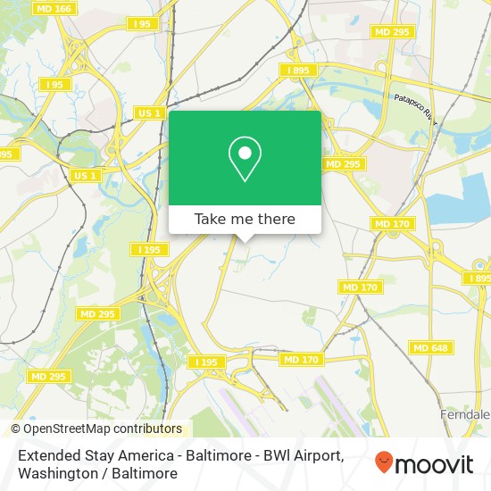 Mapa de Extended Stay America - Baltimore - BWl Airport, 1500 Aero Dr