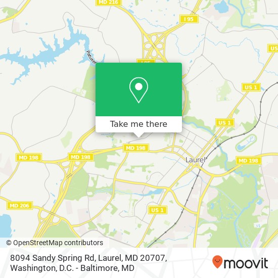 Mapa de 8094 Sandy Spring Rd, Laurel, MD 20707