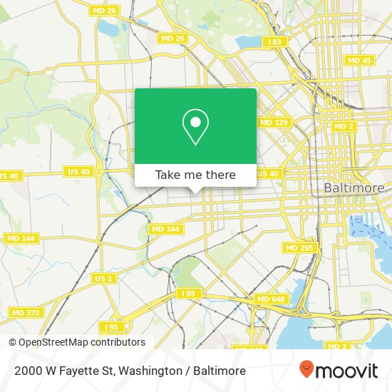 2000 W Fayette St, Baltimore, MD 21223 map