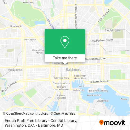 Mapa de Enoch Pratt Free Library - Central Library