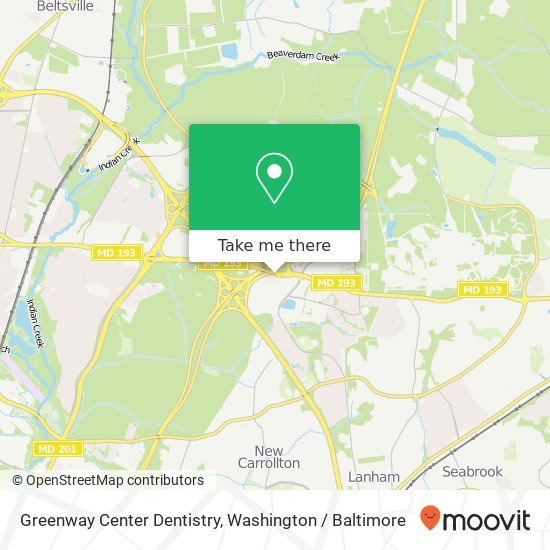 Mapa de Greenway Center Dentistry, 7499 Greenbelt Rd