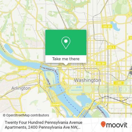 Mapa de Twenty Four Hundred Pennsylvania Avenue Apartments, 2400 Pennsylvania Ave NW