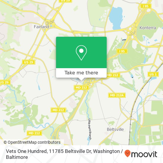 Mapa de Vets One Hundred, 11785 Beltsville Dr