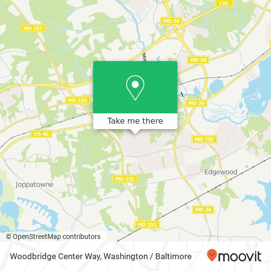 Mapa de Woodbridge Center Way, Edgewood, MD 21040