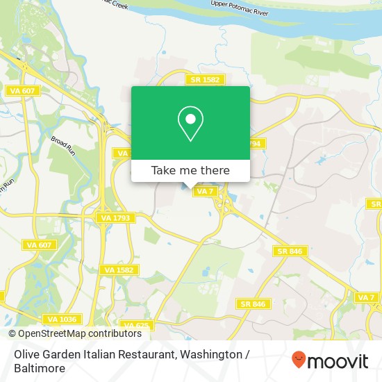 Mapa de Olive Garden Italian Restaurant, 45970 Waterview Plz