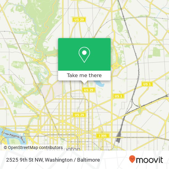 Mapa de 2525 9th St NW, Washington, DC 20001