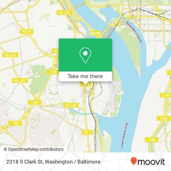 Mapa de 2318 S Clark St, Arlington, VA 22202