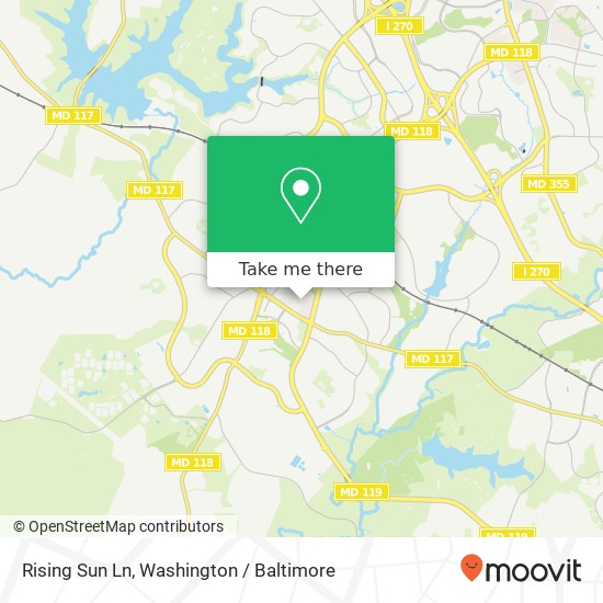 Mapa de Rising Sun Ln, Germantown, MD 20874