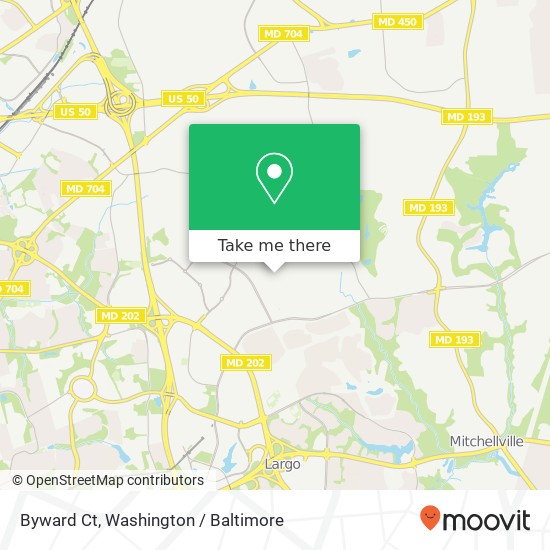 Mapa de Byward Ct, Bowie, MD 20721