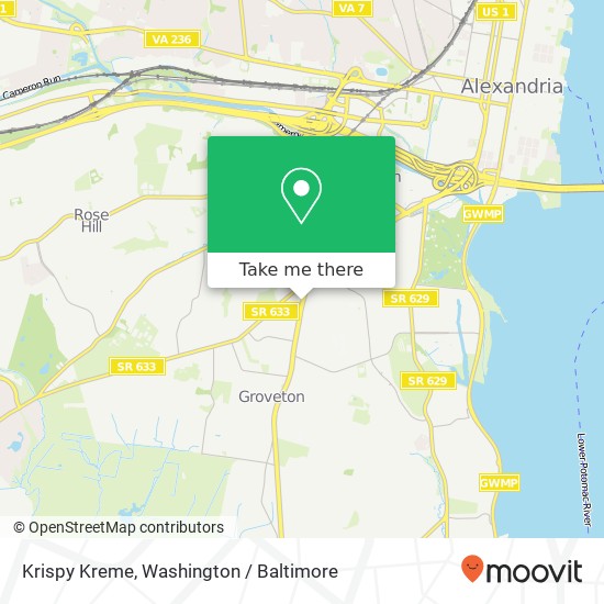 Mapa de Krispy Kreme, 6332 Richmond Hwy