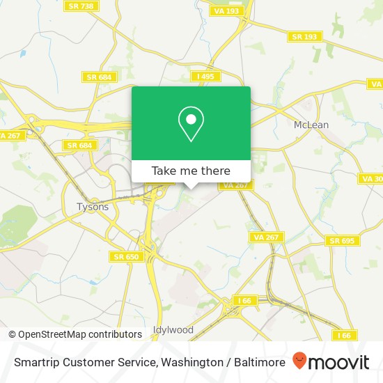 Mapa de Smartrip Customer Service, 7575 Colshire Dr