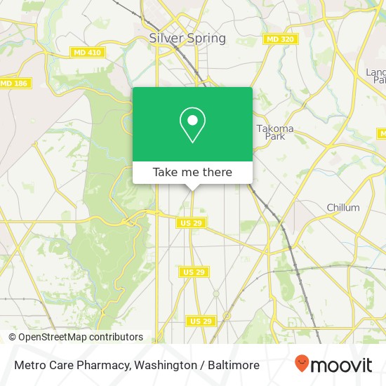 Mapa de Metro Care Pharmacy, 6323 Georgia Ave NW