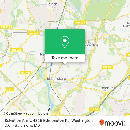 Mapa de Salvation Army, 4825 Edmonston Rd