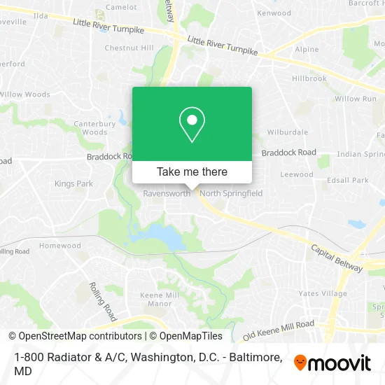 1-800 Radiator & A/C map