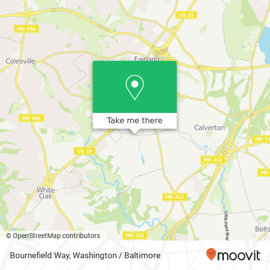 Mapa de Bournefield Way, Silver Spring, MD 20904