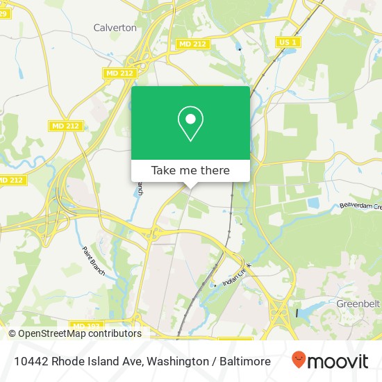 Mapa de 10442 Rhode Island Ave, Beltsville, MD 20705