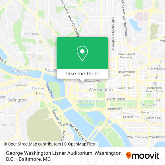 George Washington Lisner Auditorium map