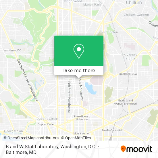 B and W Stat Laboratory map