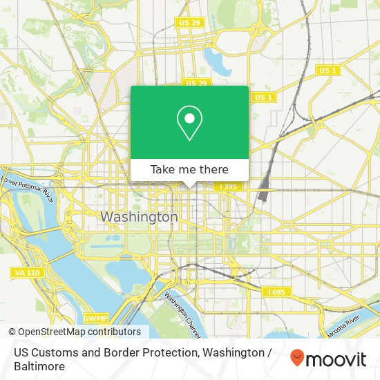 Mapa de US Customs and Border Protection, 801 9th St NW