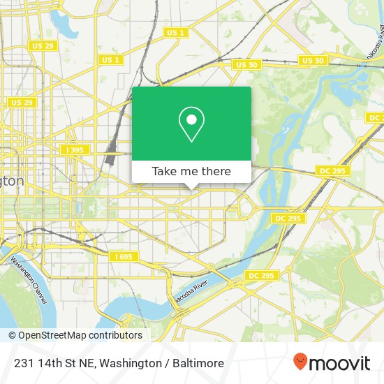 Mapa de 231 14th St NE, Washington, DC 20002