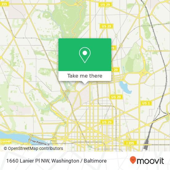 Mapa de 1660 Lanier Pl NW, Washington, DC 20009