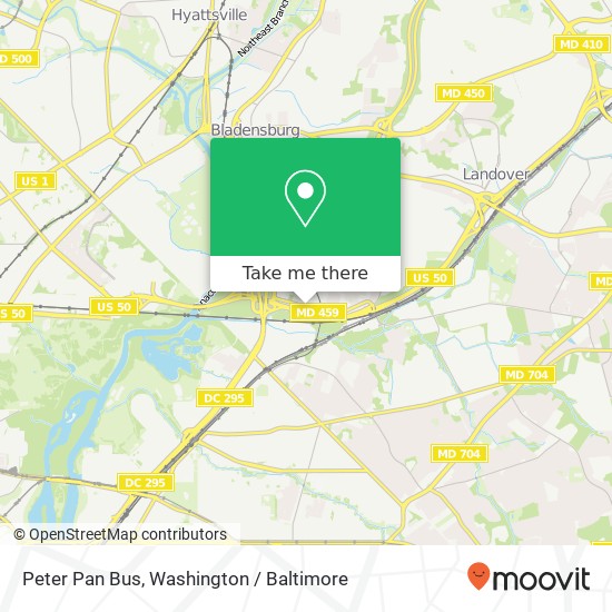Peter Pan Bus, 5400 Tuxedo Rd map
