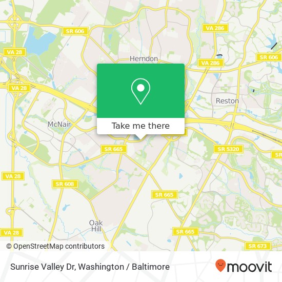 Mapa de Sunrise Valley Dr, Reston, VA 20191