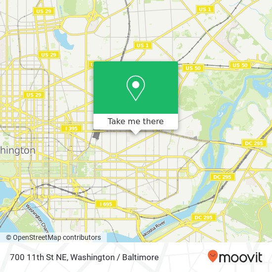 Mapa de 700 11th St NE, Washington, DC 20002